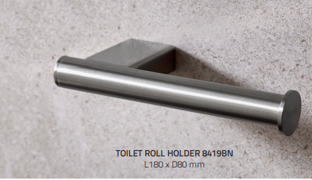 Miller 8419BN Miami Toilet Roll & Spare Roll Holder 90x140mm Stainless Steel