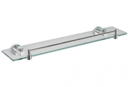 Miller 8702C Bond Clear Glass Shelf with Guard Rail 500mm Chrome