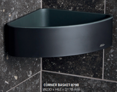 Miller 879B Corner Basket 63x230mm Matt Black