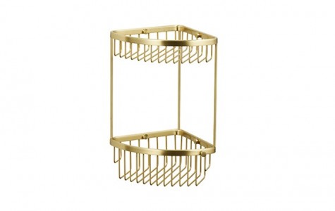Miller 855MP1 Classic Corner Basket Two Tier 250x310mm Brushed Brass