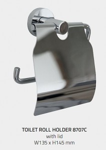 Miller 8707C Bond Toilet Roll Holder with Lid Chrome