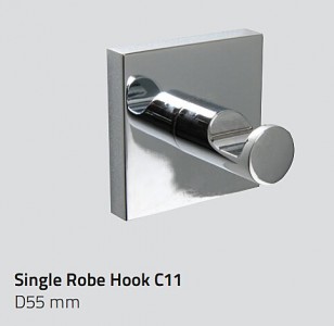 Miller C11 Cube Single Robe Hook 55mm Chrome