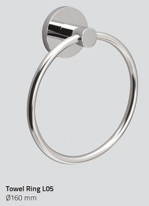 Miller L05 Lily Towel Ring dia 160mm Chrome