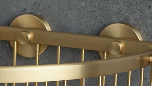 Miller MP1G1 Gluable Brackets for Corner Baskets Brushed Brass