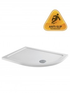 MX Group Elements Right Hand Anti-Slip Offset Quadrant Shower Tray with 90mm Waste 1400x800mm White [ASX80]