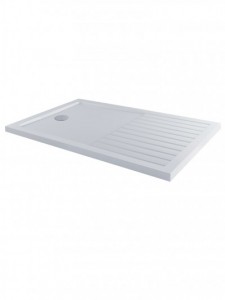 MX Group Elements Rectangular Walk-In Shower Tray with Drying Area & 90mm Waste 1400x900mm White [ST4]