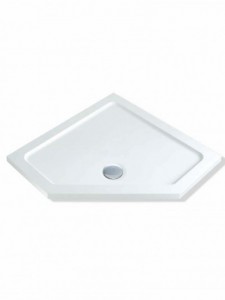 MX Group Elements Pentangle Shower Tray with 90mm Waste 900mm White [UAN]