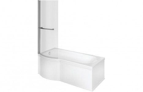 Oristano P Shape 1700x850x560mm 0TH Shower Bath Pack (LH) [PLUM105608]