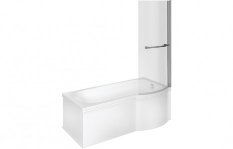 Oristano P Shape 1700x850x560mm 0TH Shower Bath Pack (RH) [PLUM105609]