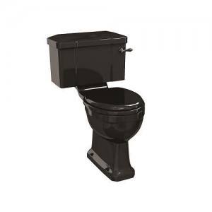 Burlington P5JET Close Coupled WC Pan 450 x 355mm Jet Matt Black (Cistern & Toilet Seat NOT Included)