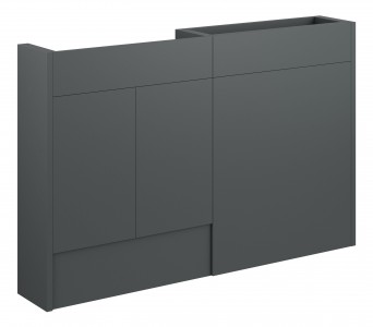 Adula Slim Basin & WC Unit Pack 1236mm Matt Graphite Grey (Grey Cabinet) [PLUM110505]