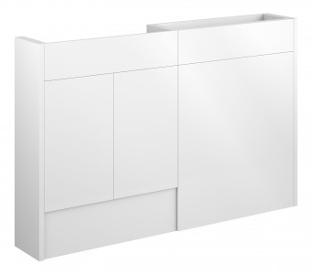 Adula Slim Basin & WC Unit Pack 1236mm White Gloss (Grey Cabinet) [PLUM110434]