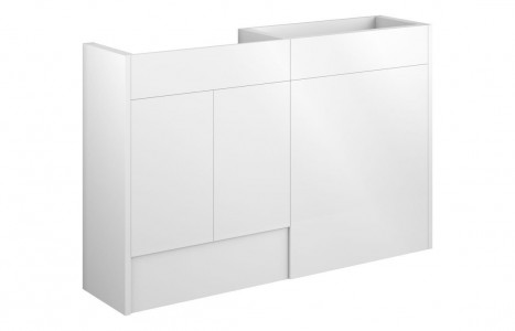 Adula Standard Basin & WC Unit Pack 1236mm White Gloss (Grey Cabinet) [PLUM110431]