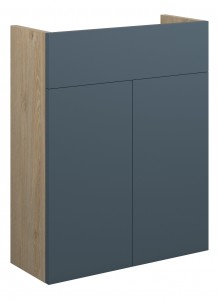 Adula Slim Basin Unit 500mm (2 Door) Matt Arley Blue (Oak Cabinet) [PLUM110896]