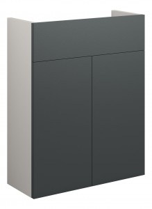 Adula Slim Basin Unit 500mm (2 Door) Matt Graphite Grey (Grey Cabinet) [PLUM110469]