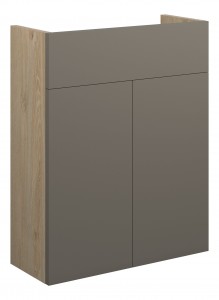Adula Slim Basin Unit 500mm (2 Door) Matt Stone (Oak Cabinet) [PLUM110683]