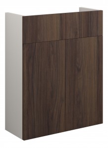 Adula Slim Basin Unit 500mm (2 Door) Warm Walnut (Grey Cabinet) [PLUM110824]