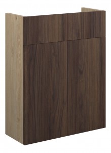 Adula Slim Basin Unit 500mm (2 Door) Warm Walnut (Oak Cabinet) [PLUM110825]