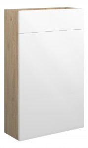 Adula Slim WC Unit 500mm White Gloss (Oak Cabinet) [PLUM110411]