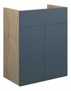 Adula Standard Basin Unit 500mm (2 Door) Matt Arley Blue (Oak Cabinet) [PLUM110899]