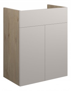 Adula Standard Basin Unit 500mm (2 Door) Matt Dove Grey (Oak Cabinet) [PLUM110544]
