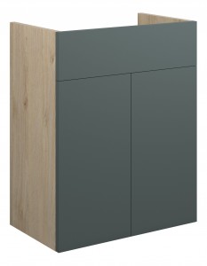 Adula Standard Basin Unit 500mm (2 Door) Matt Green (Oak Cabinet) [PLUM110757]