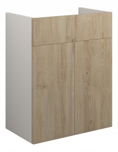 Adula Standard Basin Unit 500mm (2 Door) Havana Oak (Grey Cabinet) [PLUM110614]