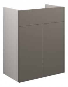 Adula Standard Basin Unit 500mm (2 Door) Matt Stone (Grey Cabinet) [PLUM110685]