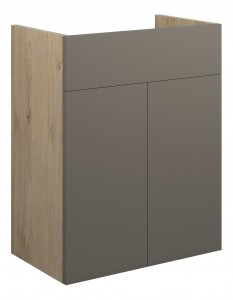 Adula Standard Basin Unit 500mm (2 Door) Matt Stone (Oak Cabinet) [PLUM110686]