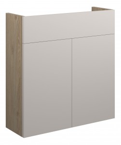 Adula Slim Basin Unit 600mm (2 Door) Matt Dove Grey (Oak Cabinet) [PLUM110547]
