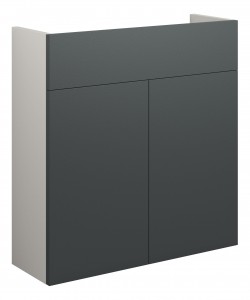 Adula Slim Basin Unit 600mm (2 Door) Matt Graphite Grey (Grey Cabinet) [PLUM110475]