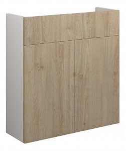 Adula Slim Basin Unit 600mm (2 Door) Havana Oak (Grey Cabinet) [PLUM110617]