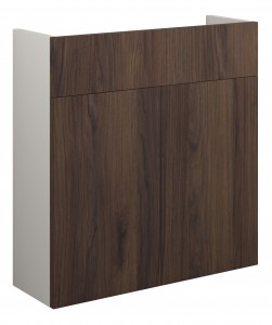Adula Slim Basin Unit 600mm (2 Door) Warm Walnut (Grey Cabinet) [PLUM110830]