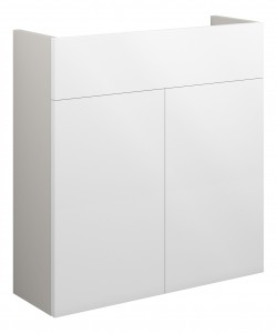 Adula Slim Basin Unit 600mm (2 Door) White Gloss (Grey Cabinet) [PLUM110404]