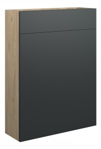Adula Slim WC Unit 600mm Matt Graphite Grey (Oak Cabinet) [PLUM110488]