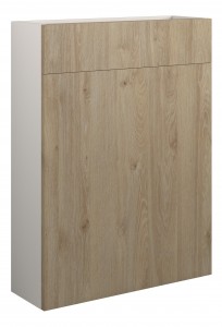 Adula Slim WC Unit 600mm Havana Oak (Grey Cabinet) [PLUM110629]