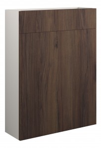 Adula Slim WC Unit 600mm Warm Walnut (Grey Cabinet) [PLUM110842]