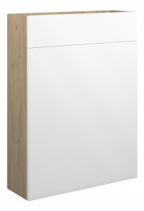 Adula Slim WC Unit 600mm White Gloss (Oak Cabinet) [PLUM110417]