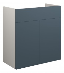 Adula Standard Basin Unit 600mm (2 Door) Matt Arley Blue (Grey Cabinet) [PLUM110904]