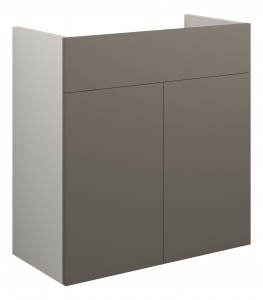 Adula Standard Basin Unit 600mm (2 Door) Matt Stone (Grey Cabinet) [PLUM110691]
