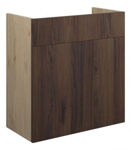 Adula Standard Basin Unit 600mm (2 Door) Warm Walnut (Oak Cabinet) [PLUM110834]