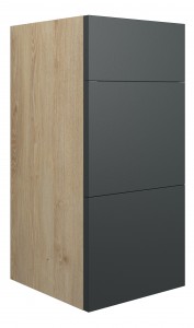 Adula Standard 3 Drawer Unit 300mm Matt Graphite Grey (Oak Cabinet) [PLUM110464]