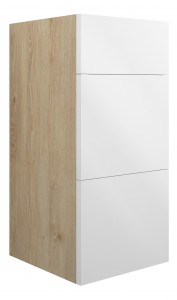 Adula Standard 3 Drawer Unit 300mm White Gloss (Oak Cabinet) [PLUM110393]