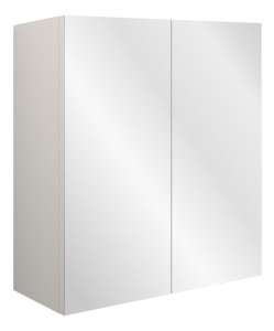 Adula Mirrored Wall Unit 600mm Havana Oak (Grey Cabinet) [PLUM110635]