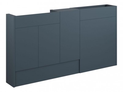 Adula Slim Basin & WC Unit with 1 Door Unit Pack 1536mm Matt Arley Blue (Grey Cabinet) [PLUM110937]