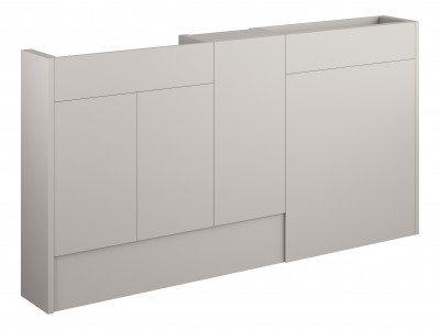 Adula Slim Basin & WC Unit with 1 Door Unit Pack 1536mm Matt Dove Grey (Grey Cabinet) [PLUM110582]