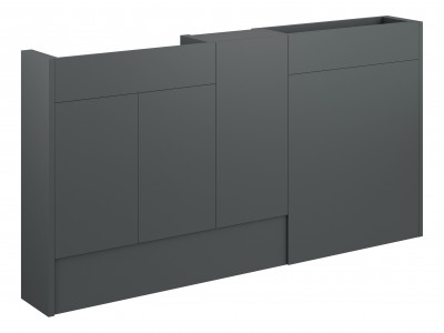 Adula Slim Basin & WC Unit with 1 Door Unit Pack 1536mm Matt Graphite Grey (Grey Cabinet) [PLUM110511]