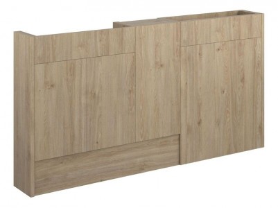 Adula Slim Basin & WC Unit with 1 Door Unit Pack 1536mm Havana Oak (Grey Cabinet) [PLUM110653]
