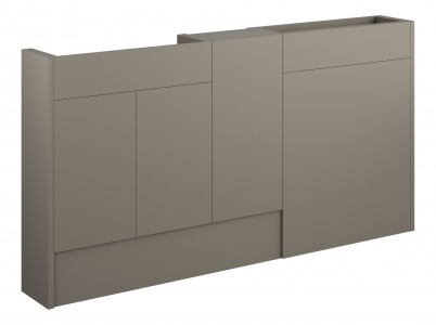 Adula Slim Basin & WC Unit with 1 Door Unit Pack 1536mm Matt Stone (Grey Cabinet) [PLUM110724]