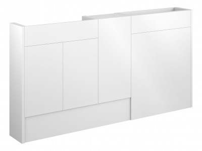 Adula Slim Basin & WC Unit with 1 Door Unit Pack 1536mm White Gloss (Grey Cabinet) [PLUM110440]